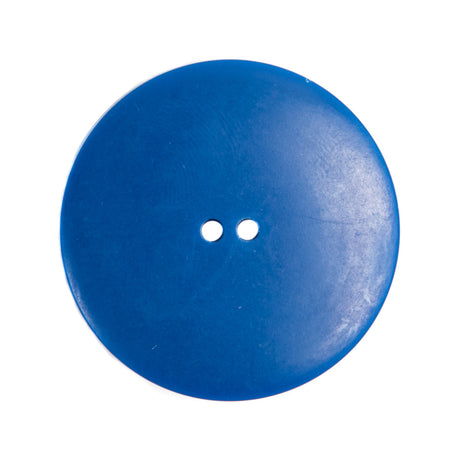 Plastic 2-Hole Button Made in Italy - 44L/28mm - Bright Blue Woodgrain with Ovals