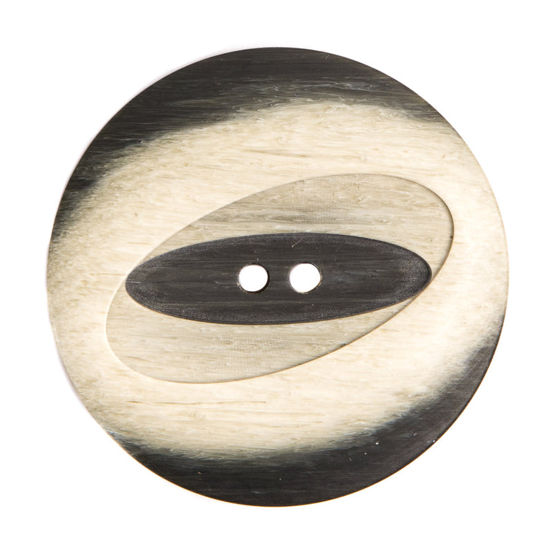 Italian Greaige and Charcoal Plastic Button - 54L/34mm