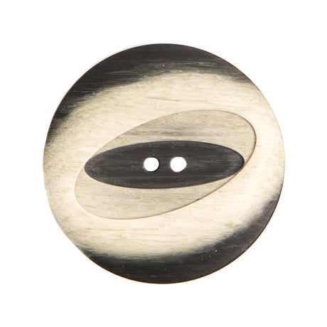 Italian Greige and Charcoal Plastic Button - 44L/28mm