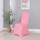 Pink Spandex Banquet Chair Cover with Stretch Fit for Weddings and Celebrations