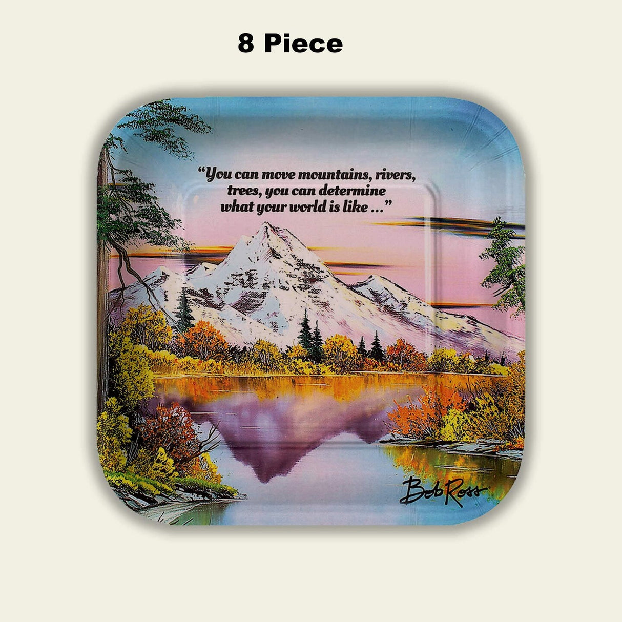 8 Count Bob Ross Classic Paper Dessert Plates Inspirational Party Supplies 7 Inch