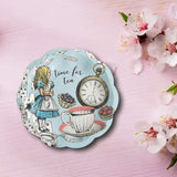12 Count Truly Alice Blue Paper Dessert Plates Wonderland Tea Party 7 Inch