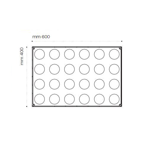 Pavoni Pavoflex Silicone Baking Mold, Cylinder 65mm Diameter x 40mm High, 24 Cavities