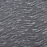 Beaded and Sequined Lace with Scallop Edge - Silver Abstract