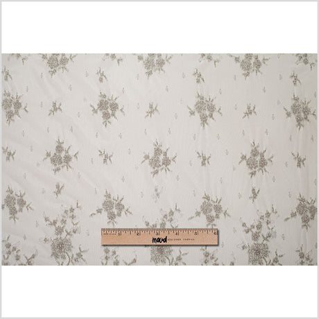 Beaded Lace - Silver Floral