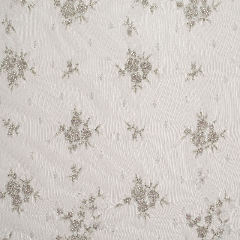 Beaded Lace - Silver Floral