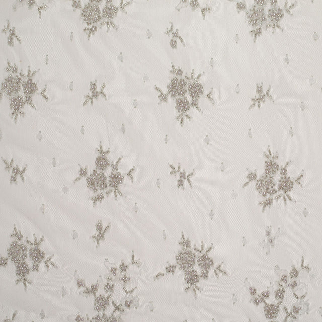Beaded Lace - Silver Floral