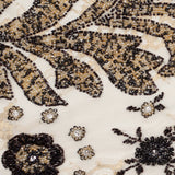 Beaded Lace - Ivory, Gold and Black Floral