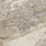 Beaded Lace - Ivory and Silver Floral