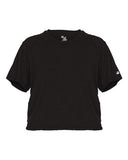 Camiseta crop top triblend para mujer