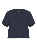 Camiseta crop top triblend para mujer