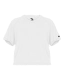 Camiseta crop top triblend para mujer