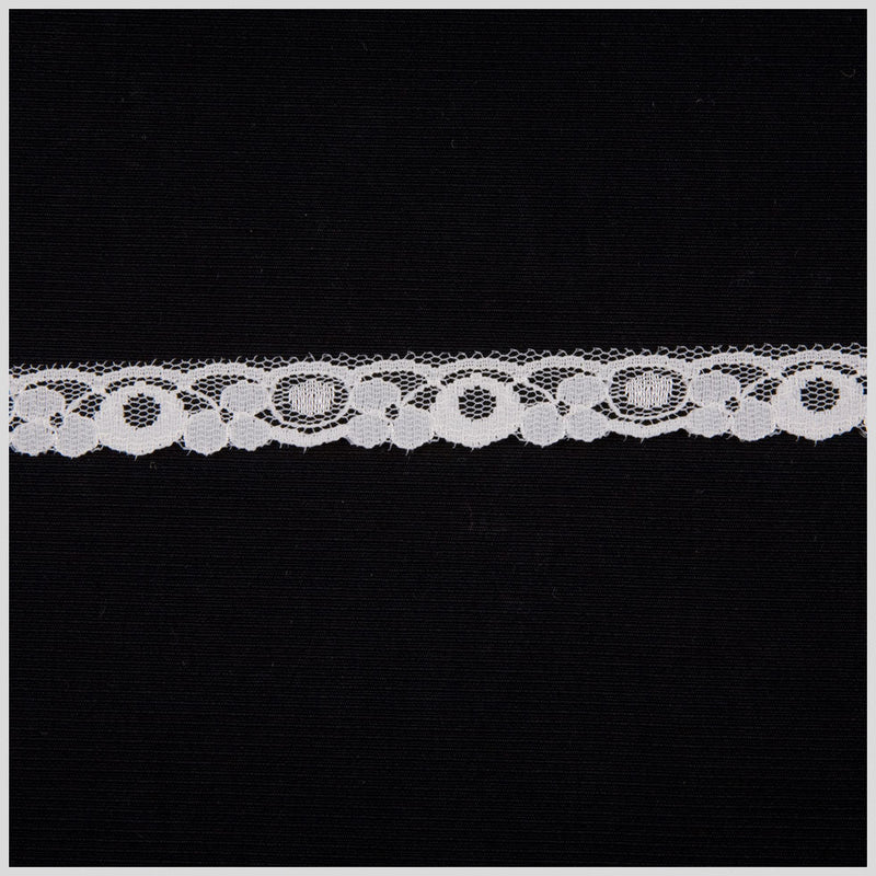 1/2" White Solid Fine Lace