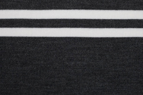 Dark Gray Striped Acrylic 7" X 64" Rib Knit Trim