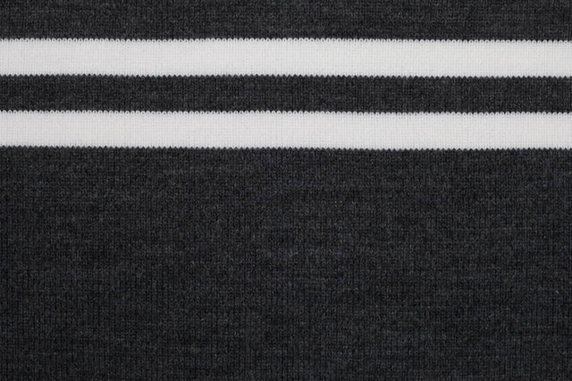Dark Gray Striped Acrylic 7" X 64" Rib Knit Trim