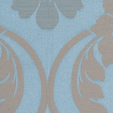 Oil Blue Floral Damask-Pattern Satin Jacquard