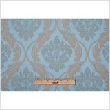Oil Blue Floral Damask-Pattern Satin Jacquard