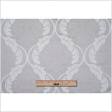 Silver Floral Damask-Pattern Satin Jacquard