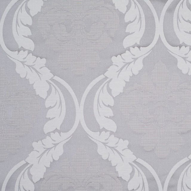 Silver Floral Damask-Pattern Satin Jacquard