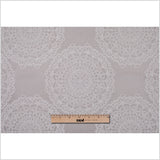 Silver Taupe "Doilies" Satin Jacquard