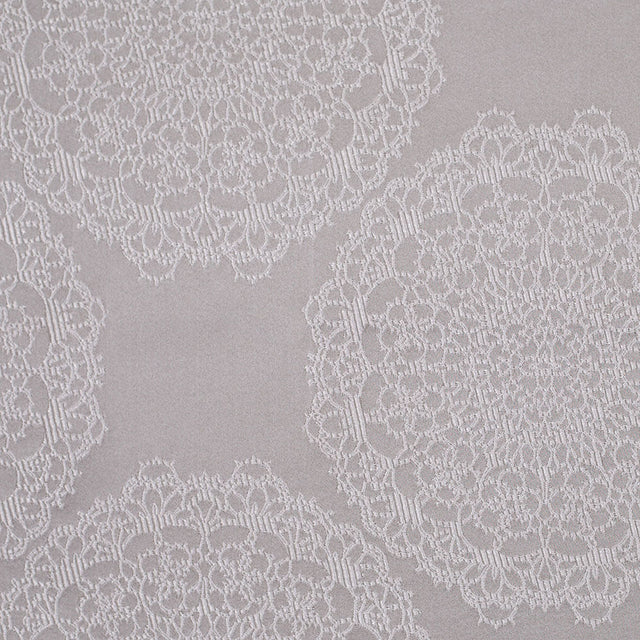 Silver Taupe "Doilies" Satin Jacquard