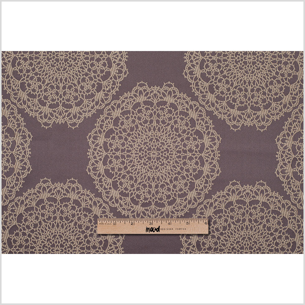 Chocolate and Gold "Doilies" Satin Jacquard