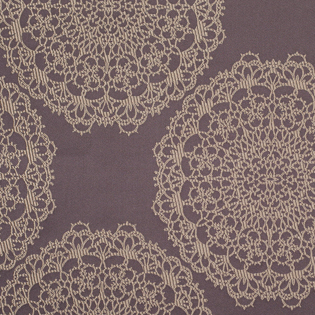 Chocolate and Gold "Doilies" Satin Jacquard