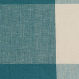 Teal and Cream Buffalo Check Cotton Canvas