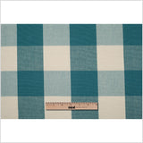 Teal and Cream Buffalo Check Cotton Canvas
