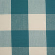 Teal and Cream Buffalo Check Cotton Canvas
