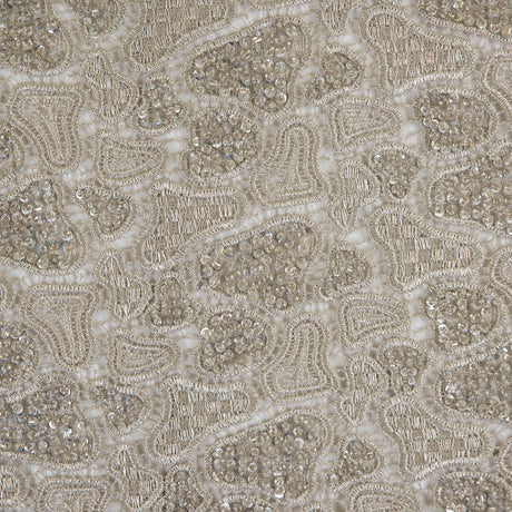 Fancy Beaded Guipure Lace - Dark Silver
