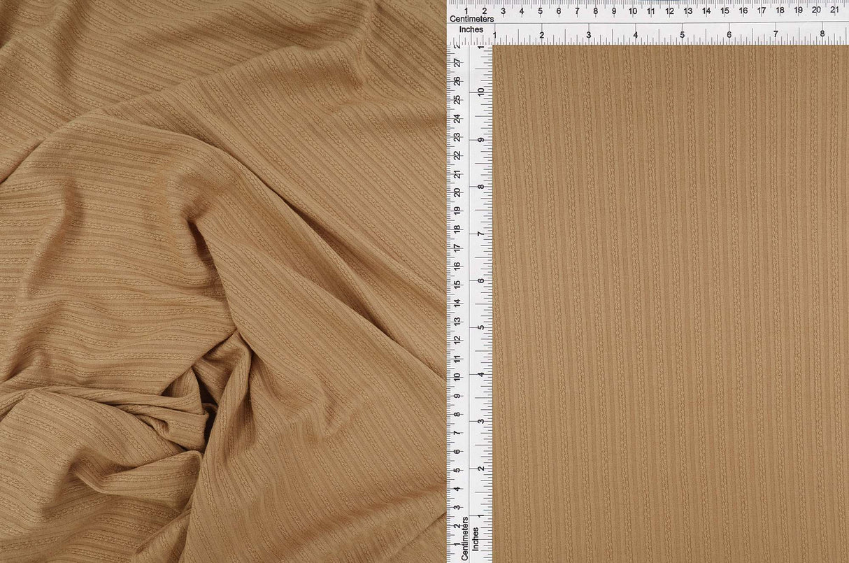 Rayon Rib Ribbed Stretch Knit Taupe