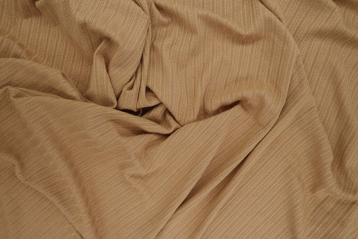 Rayon Rib Ribbed Stretch Knit Taupe