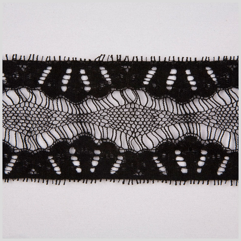 3" Black French Lace