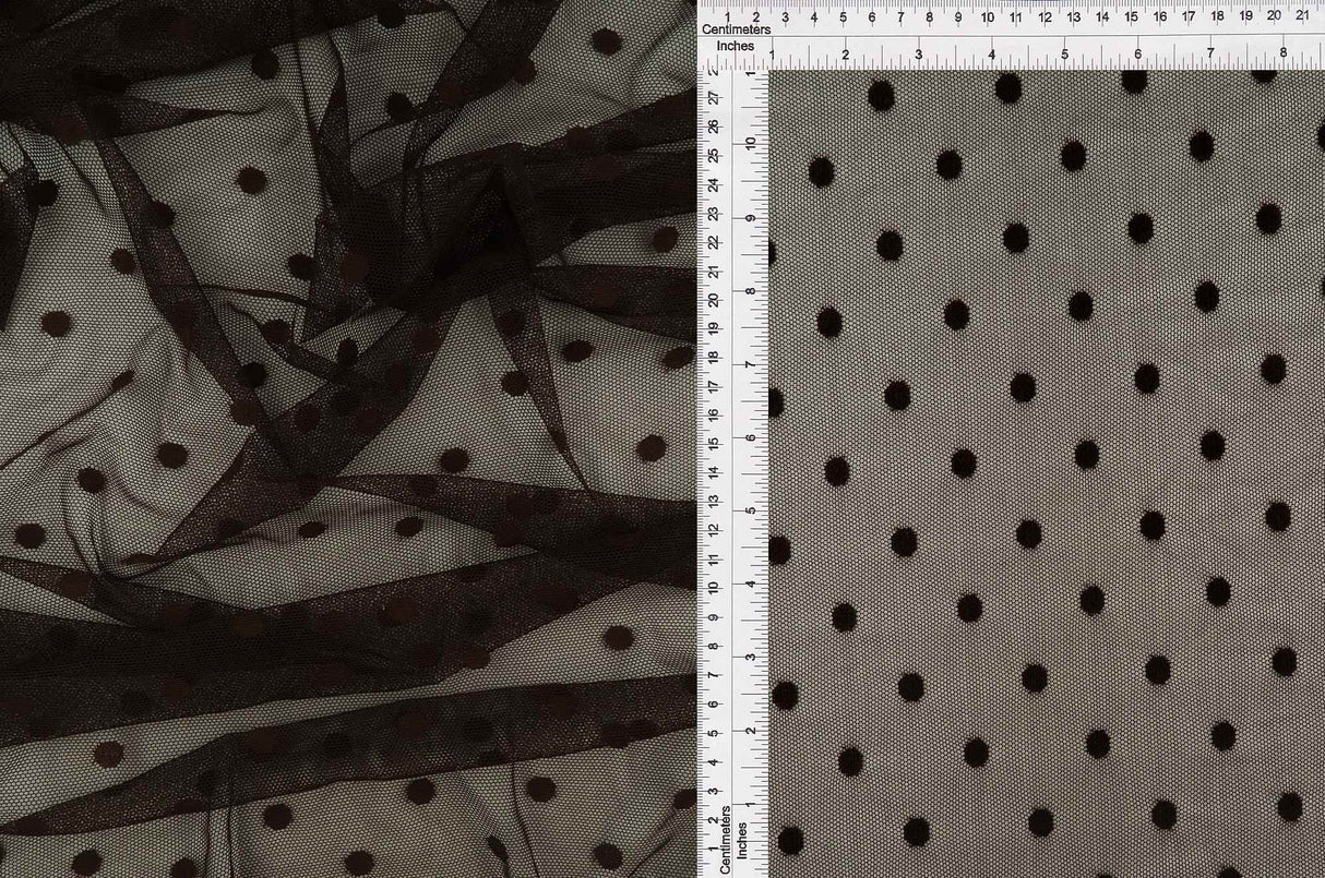 Polka Dot Mesh Stretch Fabric