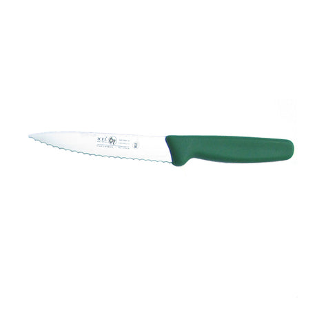 Icel Utility Knife, Wavy Edge, 5-1/2" Blade, Green Plastic Handle
