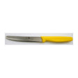Icel Steak Knife, 4-1/4" Wavy-Edge Blade, Yellow Plastic Handle