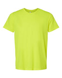 Soft CVC jersey tee in Black Heather, Athletic Heather, Navy Heather, White and Dark Gray cotton-poly blend for casual wear