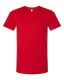 Soft CVC jersey tee in Black Heather, Athletic Heather, Navy Heather, White and Dark Gray cotton-poly blend for casual wear