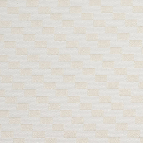 Ecru Rectangle Checkerboard Woven Cotton