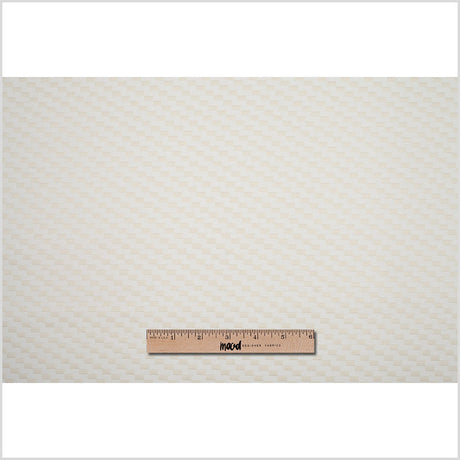 Ecru Rectangle Checkerboard Woven Cotton