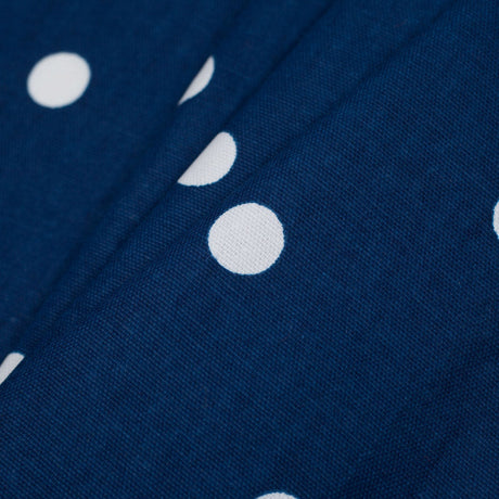 Estate Blue Cotton Canvas Polka Dots