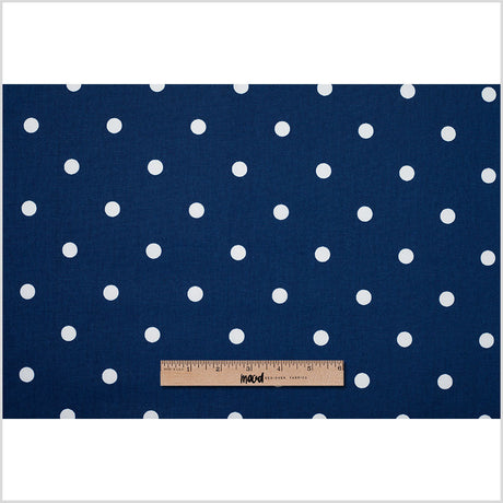 Estate Blue Cotton Canvas Polka Dots