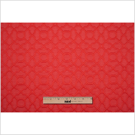 Candy Apple Raised Lattice Pattern Cotton Woven
