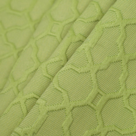 Lime Raised Lattice Pattern Cotton Woven