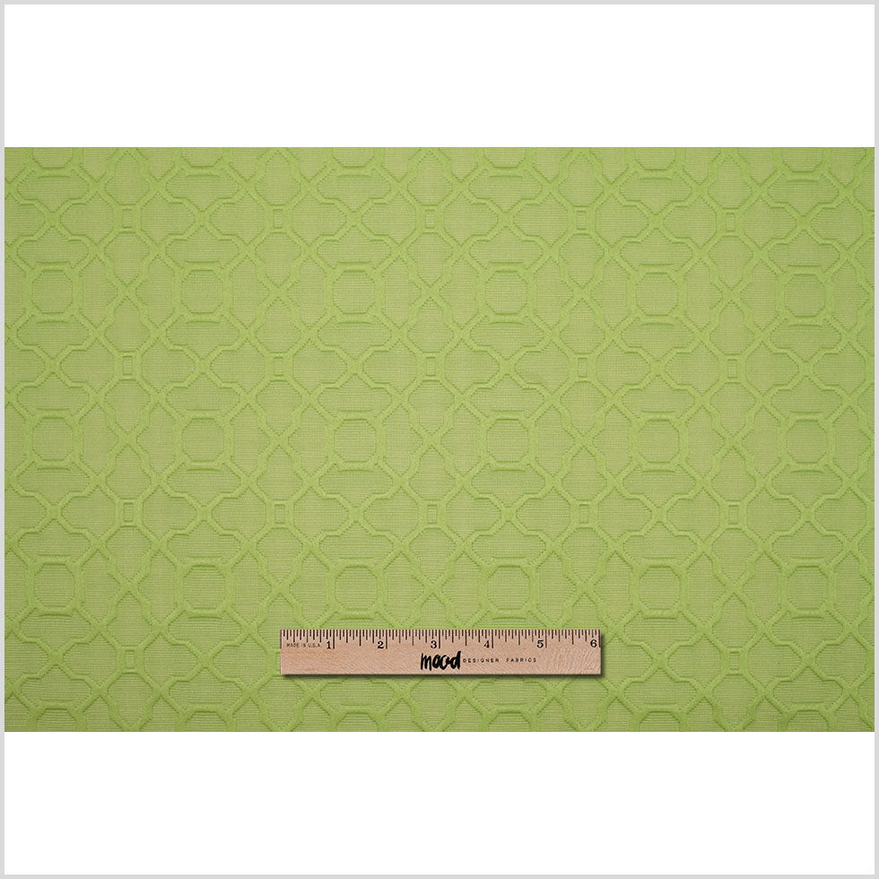 Lime Raised Lattice Pattern Cotton Woven