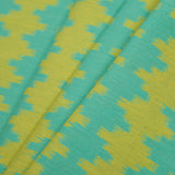 Jade/Lime Ikat-Like Stripes Lightweight Cotton Woven