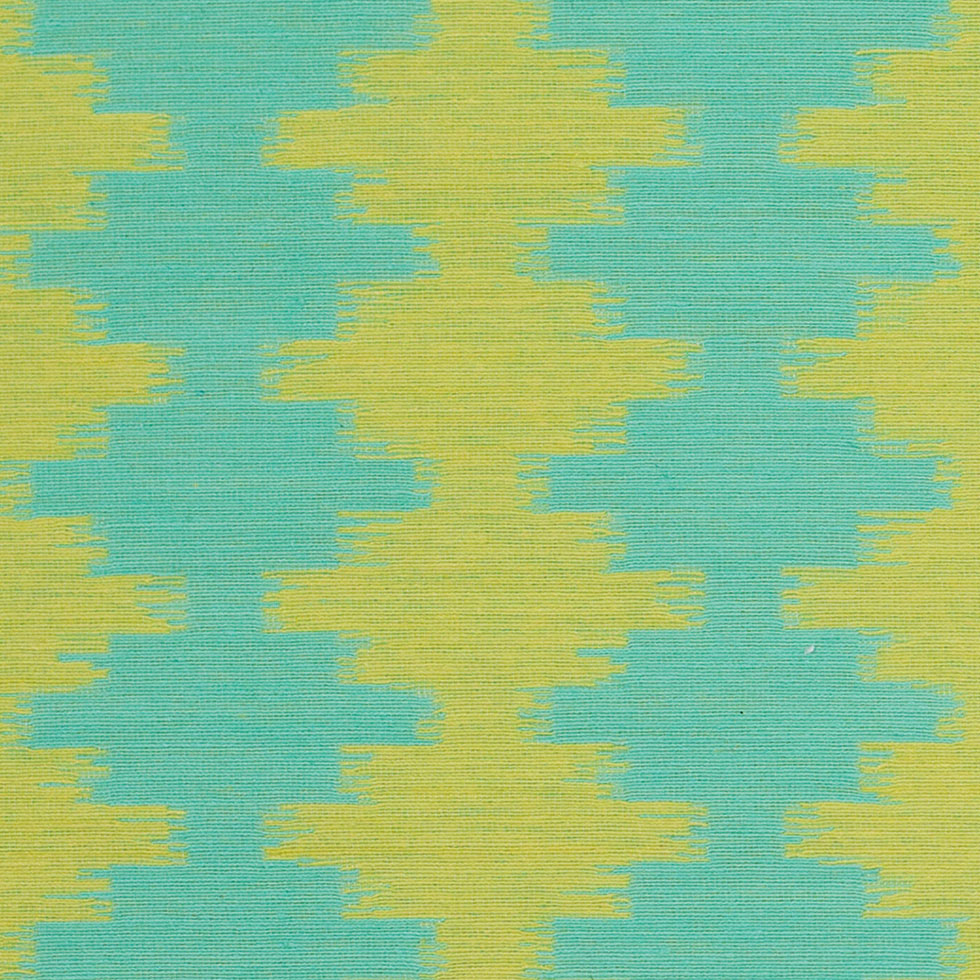 Jade/Lime Ikat-Like Stripes Lightweight Cotton Woven