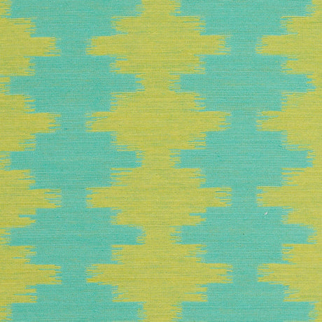 Jade/Lime Ikat-Like Stripes Lightweight Cotton Woven