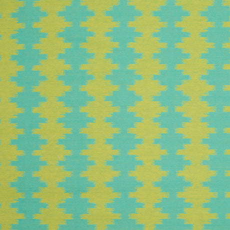 Jade/Lime Ikat-Like Stripes Lightweight Cotton Woven